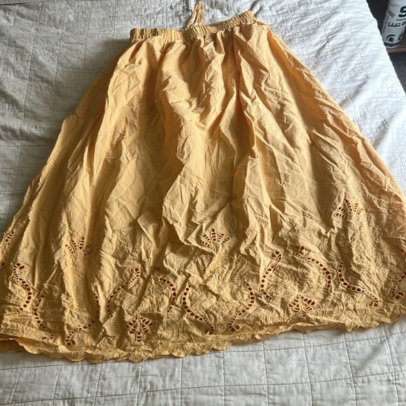 Moon River Yellow Embroidered Skirt - Picture 5 of 8